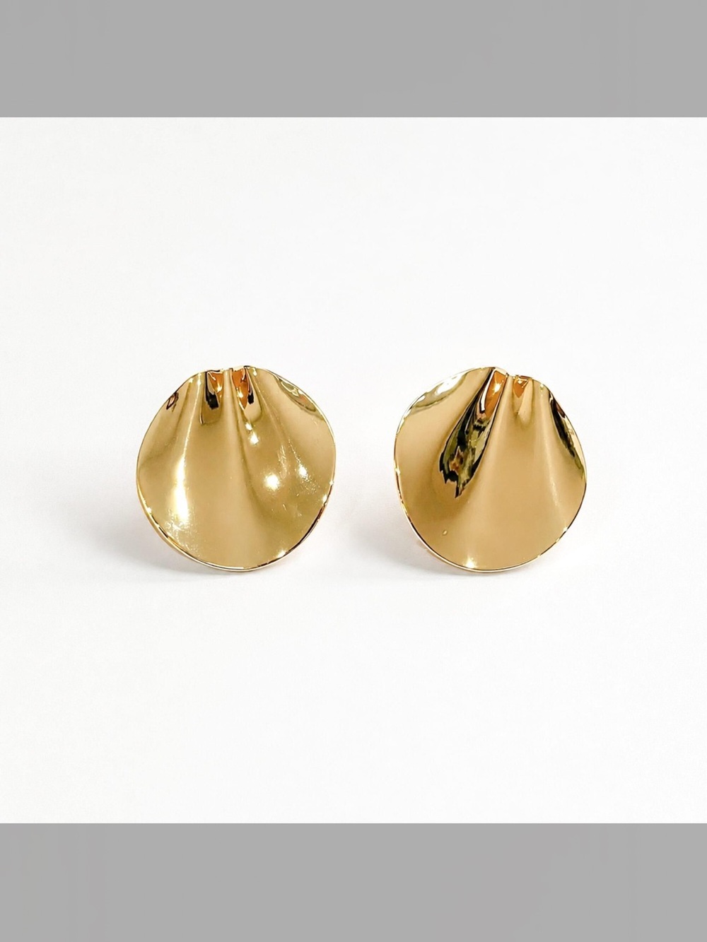Mayamar Gold Organic Dome Earrings in 24k plated gold